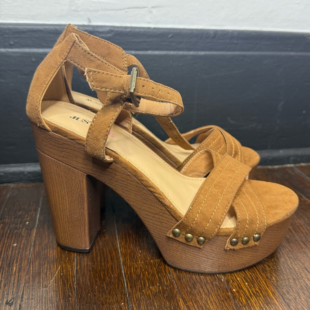 JustFab Tan Platform Heels- Brand new!